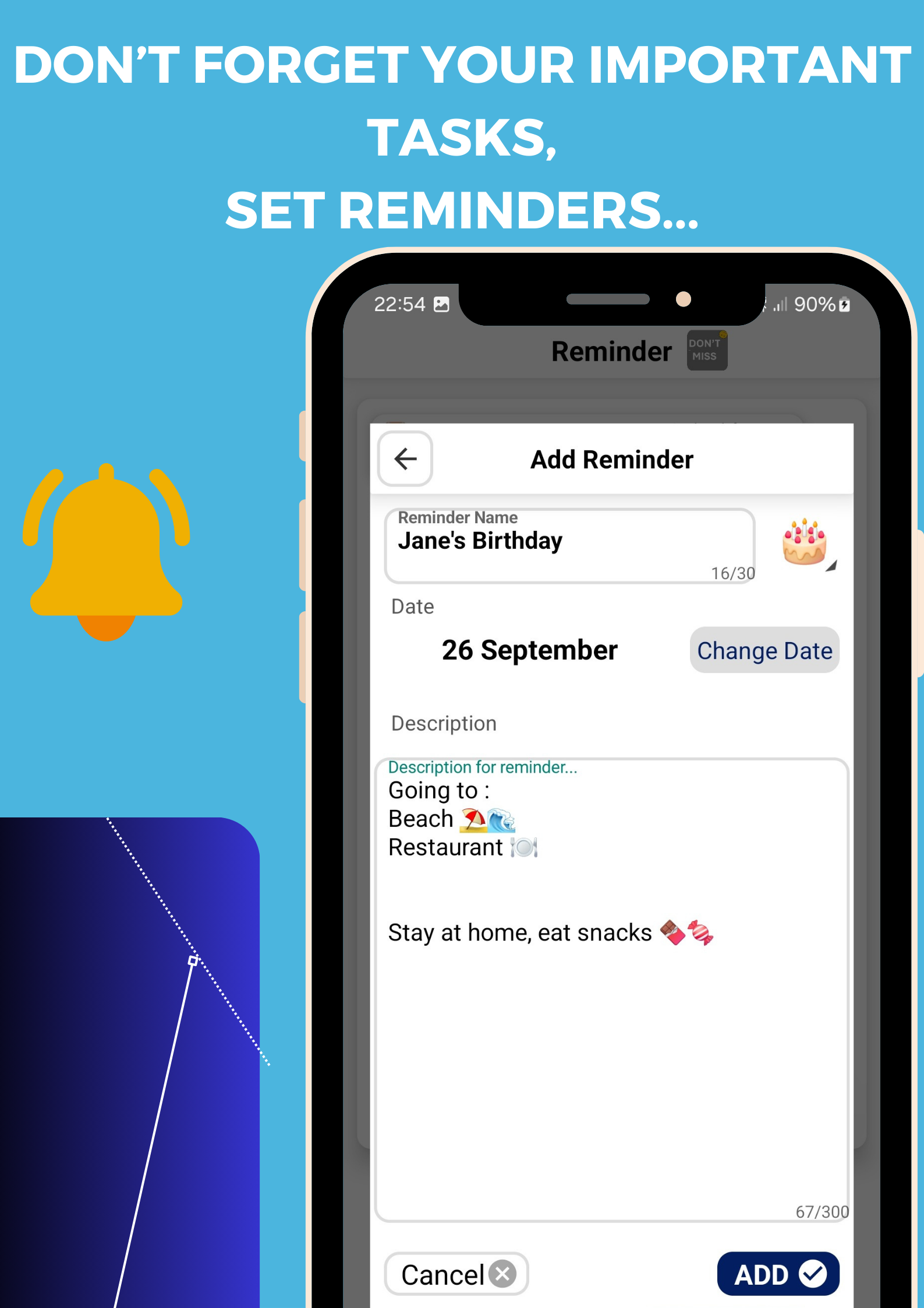 Basic Planner screen 5